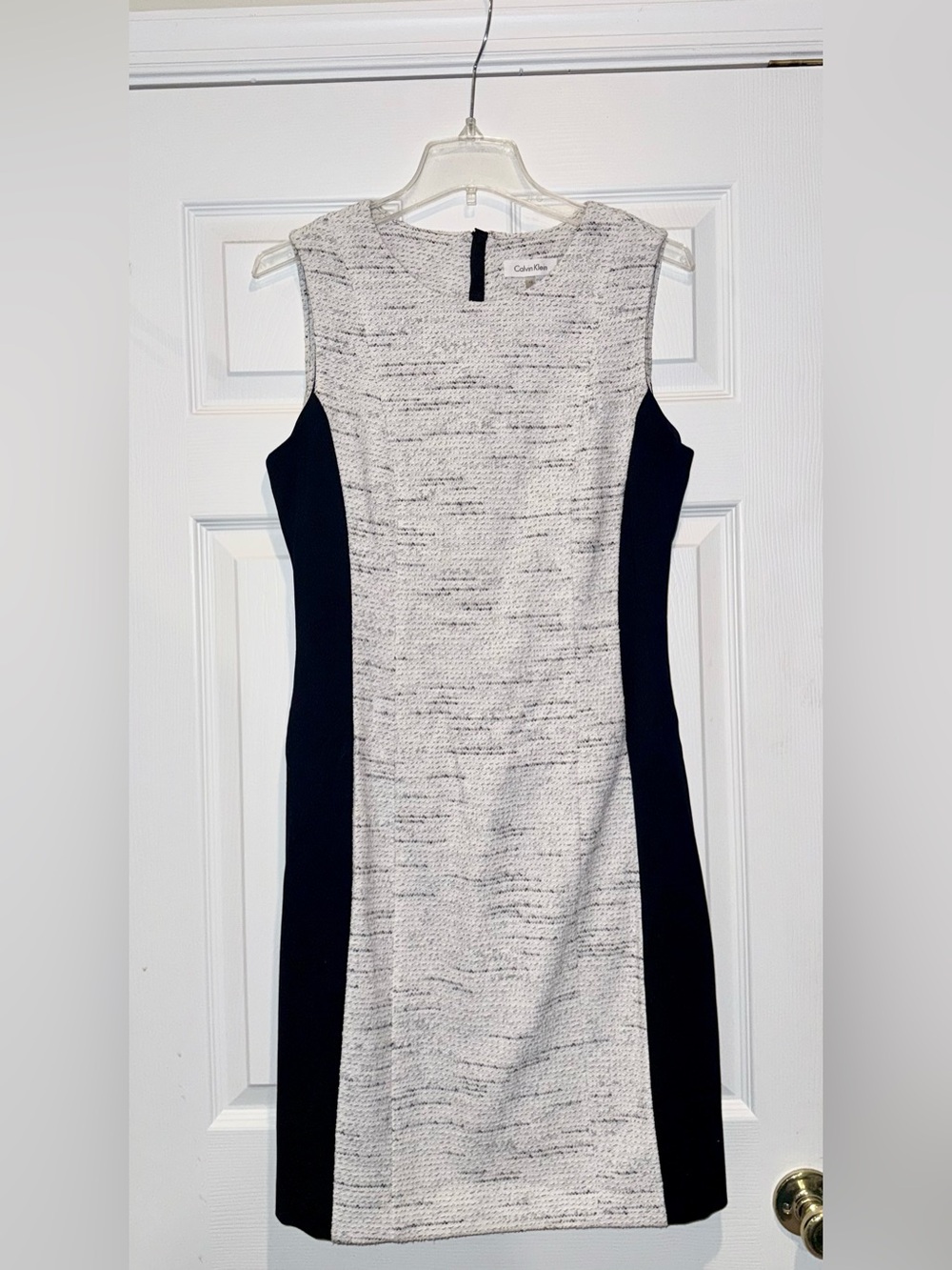 Calvin Klein Black & White Contrast Sheath Dress